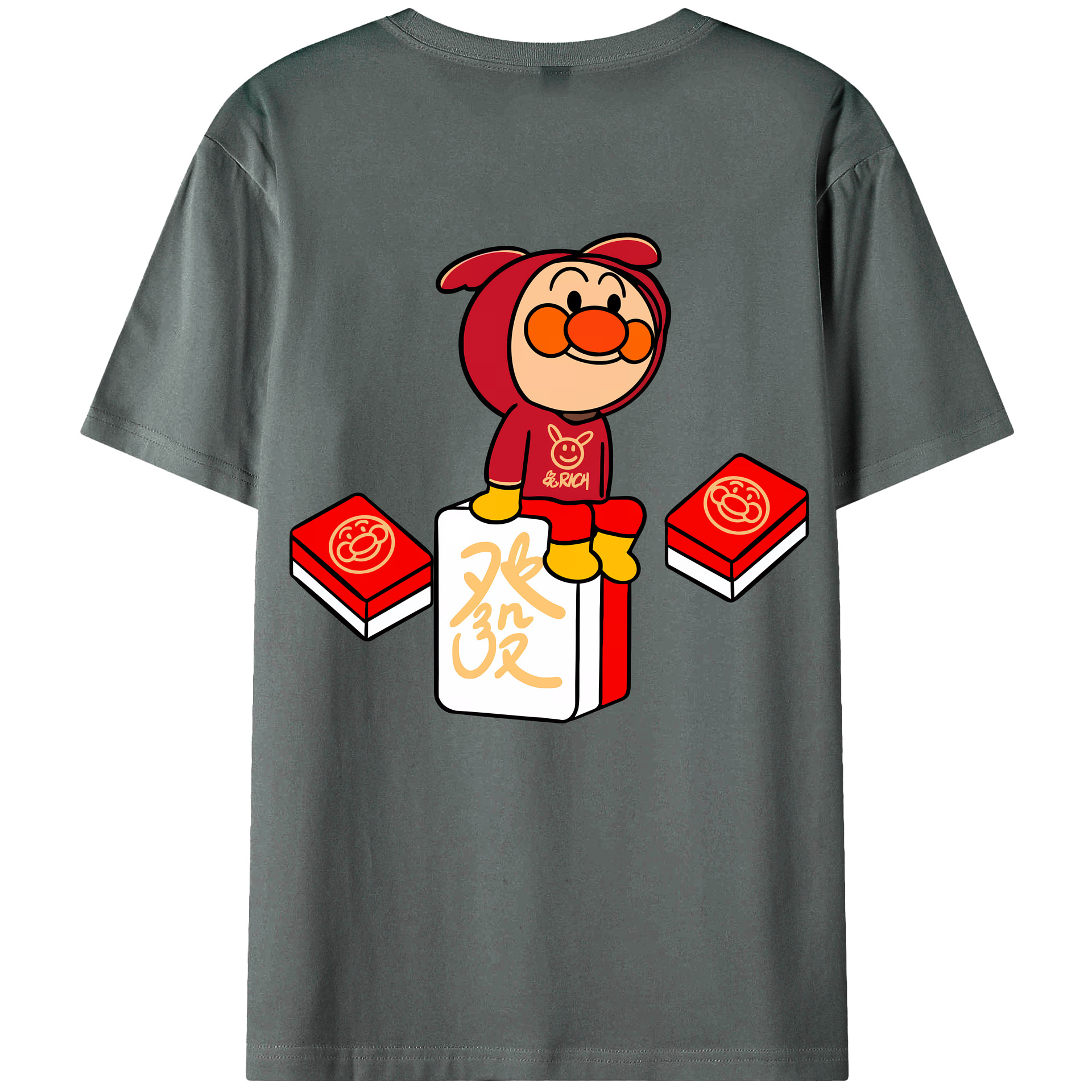 （画像用） アンパンマン Anpanman 綿100％ メンズ半袖Tシャツ（バックプリント） 通気性